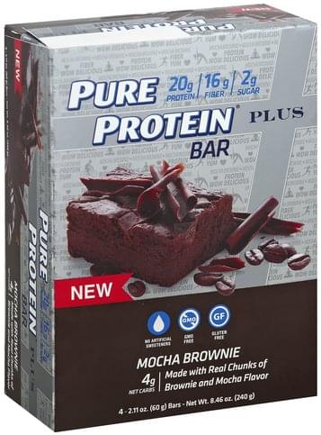 Pure Protein Plus, Mocha Brownie Protein Bar - 4 ea