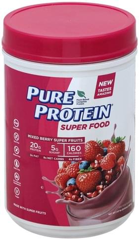 Pure Protein Mixed Berry Super Fruits Protein Powder - 23.45 oz
