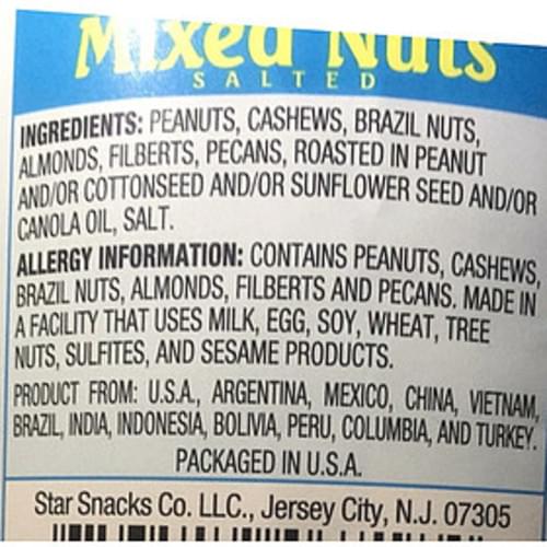 Imperial Nuts Salted Mixed Nuts 28 g, Nutrition Information Innit