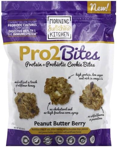 Morning Sunshine Protein + Probiotic, Peanut Buttery Berry Cookie Bites - 16 oz
