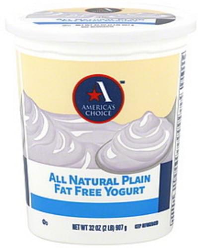 Americas Choice Fat Free, Plain Yogurt - 32 oz