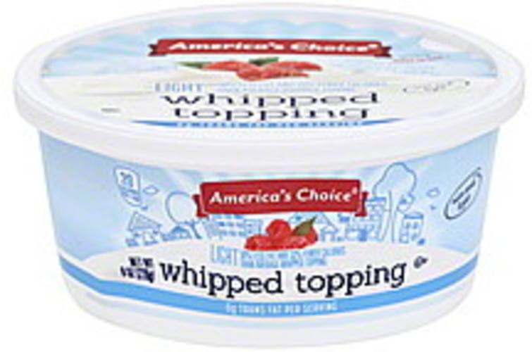 Americas Choice Light Whipped Topping 8 oz, Nutrition Information Innit