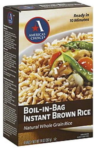 Americas Choice Boil-In-Bag Instant Brown Rice - 4 ea