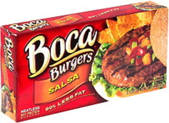 Boca Meatless, Salsa Soy Protein Burgers 4 ea, Nutrition Information