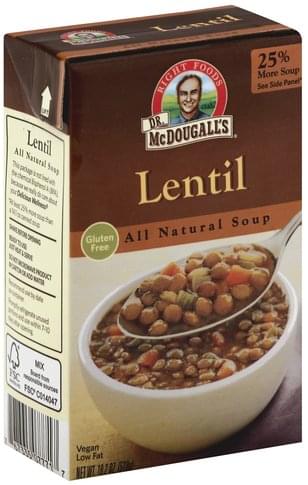 Dr McDougalls All Natural, Lentil Soup - 18.2 oz