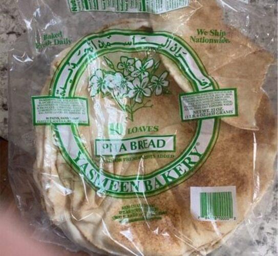 Yasmeen Bakery Pita Bread 20 oz, Nutrition Information Innit