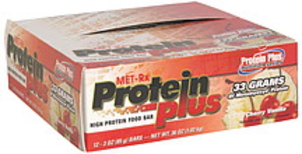 MET Rx Cherry Vanilla High Protein Food Bar - 12 ea
