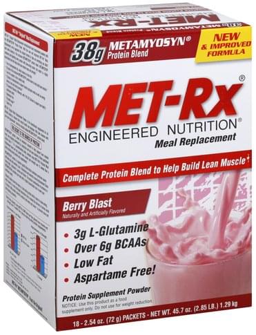 MET Rx Berry Blast Meal Replacement Powder - 18 ea