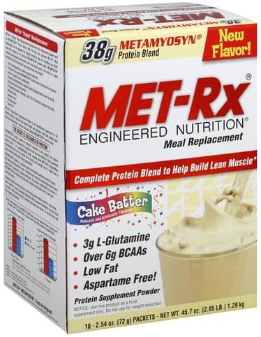 MET Rx Cake Batter Meal Replacement Powder - 18 ea
