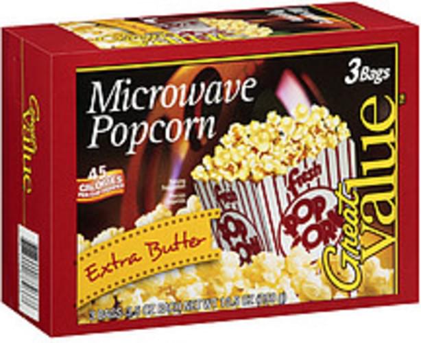Great Value Microwave Extra Butter Popcorn 3.5, Nutrition Information Innit