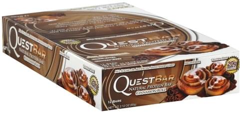 Quest Bar Natural, Cinnamon Roll Protein Bars - 12 ea