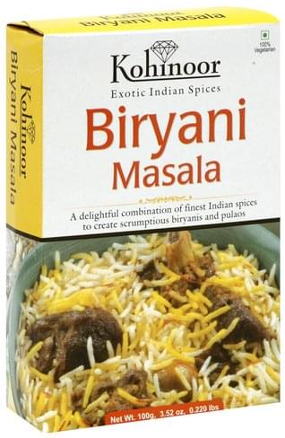 Kohinoor Biryani Masala Exotic Indian Spices 3 52 Oz Nutrition Kohinoor Biryani Masala Exotic Indian Spices 3 52 Oz Nutrition