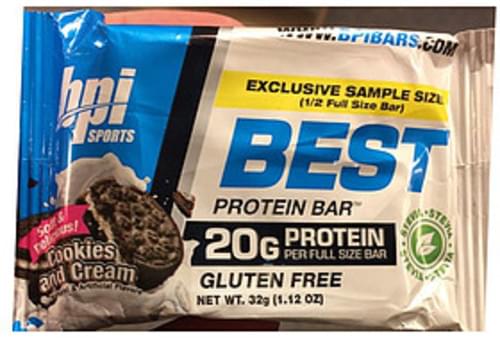 Bpi Sports Protein Bar Cookies And Cream Flavor Gluten Free - 64 g