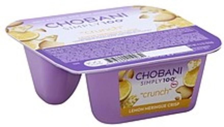 Chobani Greek, NonFat, Lemon Meringue Crisp Yogurt 4.2 oz, Nutrition