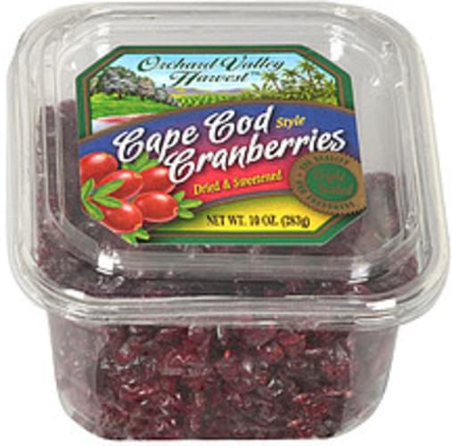 Orchard Valley Harvest Cape Cod Style Cranberries 10 oz, Nutrition