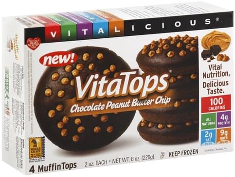 Vitalicious Chocolate Peanut Butter Chip Muffin Tops - 4 ea