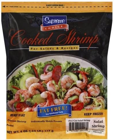 Supreme Choice Cooked Shrimp - 4 oz, Nutrition Information | Innit