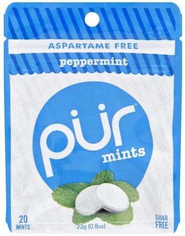 Pur Sugar Free, Peppermint Mints - 20 ea