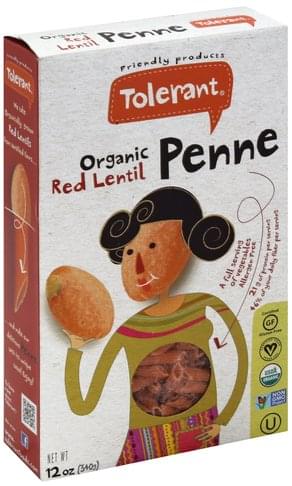 Tolerant Organic, Red Lentil Penne - 12 oz