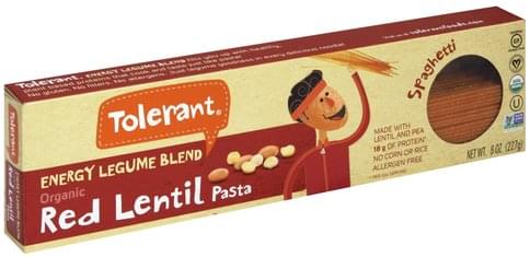 Tolerant Red Lentil, Organic, Energy Legume Blend, Spaghetti Pasta - 8 oz