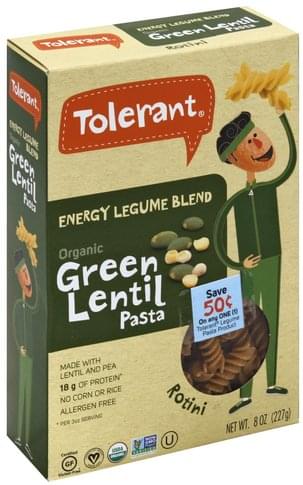 Tolerant Green Lentil, Organic, Energy Legume Blend, Rotini Pasta - 8 oz