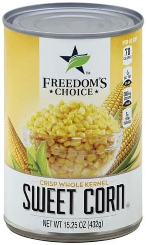 Freedoms Choice Crisp Sweet, Whole Kernel Corn - 15.25 oz ...