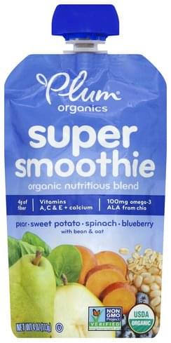 Plum Pear, Sweet Potato, Spinach, Blueberry Super Smoothie - 4 oz