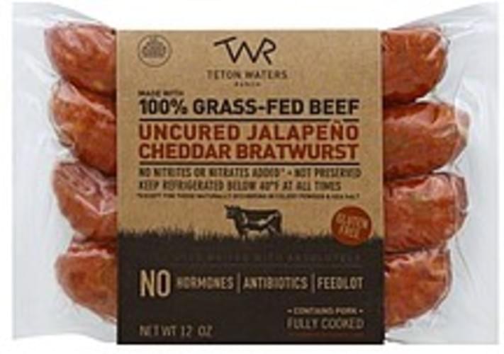 Teton Waters Ranch Uncured, Jalapeno Cheddar Bratwurst 12 oz, Nutrition Information Innit