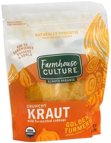 Farmhouse Culture Golden Turmeric, Organic, Crunchy Kraut - 16 oz ...