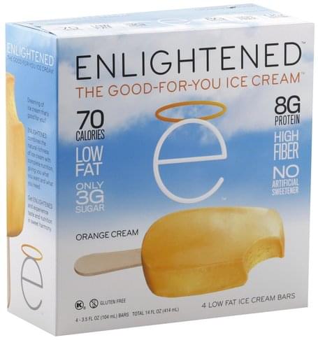 Enlightened Low Fat, Orange Cream Ice Cream Bars - 4 ea