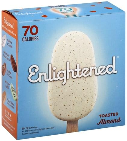 Enlightened Light, Toasted Almond Ice Cream Bars - 4 ea