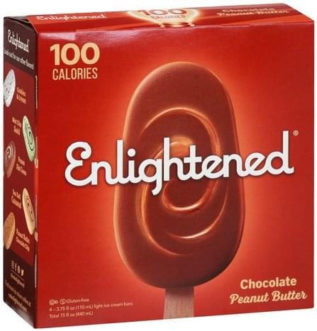 Enlightened Light, Chocolate, Peanut Butter Ice Cream Bars - 4 ea