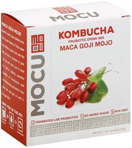 Mocu Kombucha, Maca Goji Mojo Probiotic Drink Mix - 5 ea