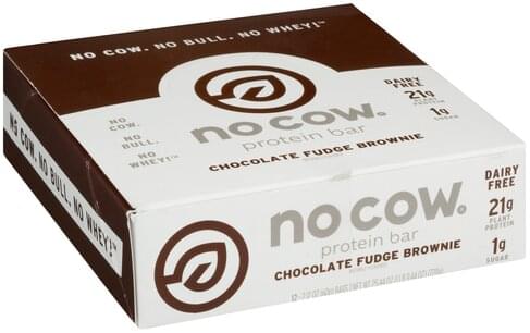 No Cow Chocolate Fudge Brownie Protein Bar - 12 ea
