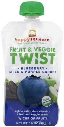 Happy Squeeze Blueberry Apple & Purple Carrot Fruit & Veggie Twist - 3.5 oz