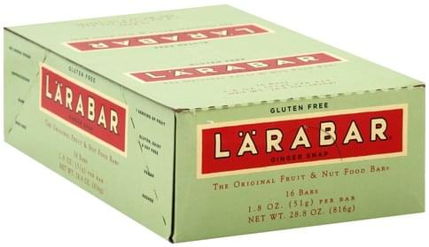 Larabar Fruit & Nut, Ginger Snap Food Bars - 16 ea