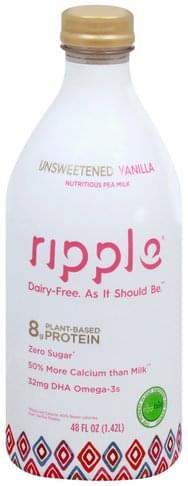 Ripple Unsweetened Vanilla Nutritious Pea Milk - 48 oz