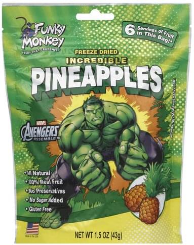 Funky Monkey Incredible Pineapples Freeze-Dried Fruit - 1.5 oz
