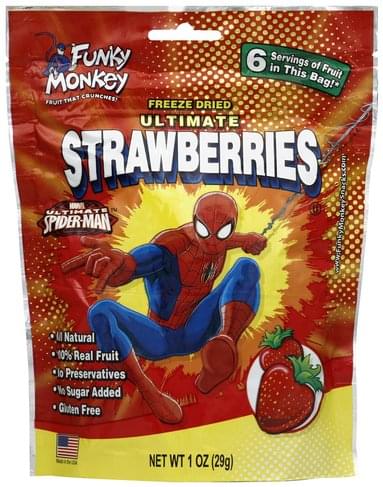 Funky Monkey Freeze Dried, Ultimate, Marvel Ultimate Spider-Man Strawberries - 1 oz