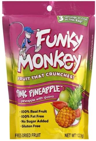Funky Monkey Pink Pineapple Freeze-Dried Fruit - 1 oz