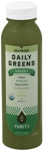 Daily Greens Organic, Purity Vegetable and Fruit Juice - 12 oz
