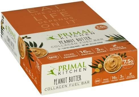 Primal Kitchen Peanut Butter Collagen Fuel Bar 12 Ea Nutrition Information Innit