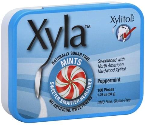 Xyla Naturally Sugar Free, Peppermint Mints - 100 ea