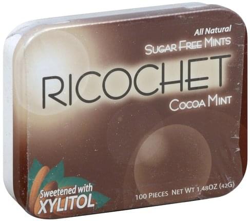 Ricochet Sugar Free, Cocoa Mint Mints - 100 ea