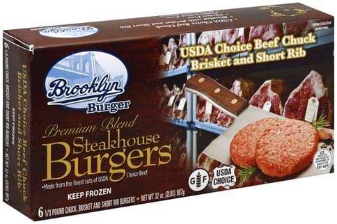 Brooklyn Burger Steakhouse Burgers 6 Ea Nutrition Information Innit