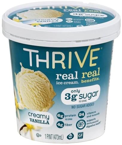 Thrive Creamy Vanilla Ice Cream - 1 pt, Nutrition Information ...