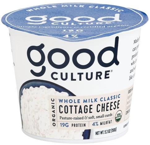 Good Culture Organic Whole Milk Classic Cottage Cheese 5 3 Oz