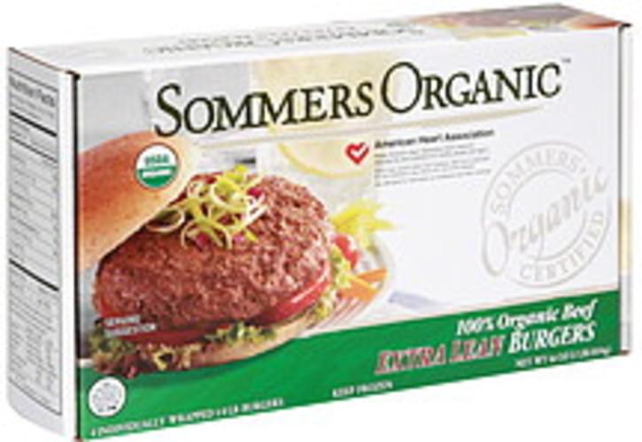 Sommers Organic 100% Organic Beef Extra Lean Burgers - 4 ea