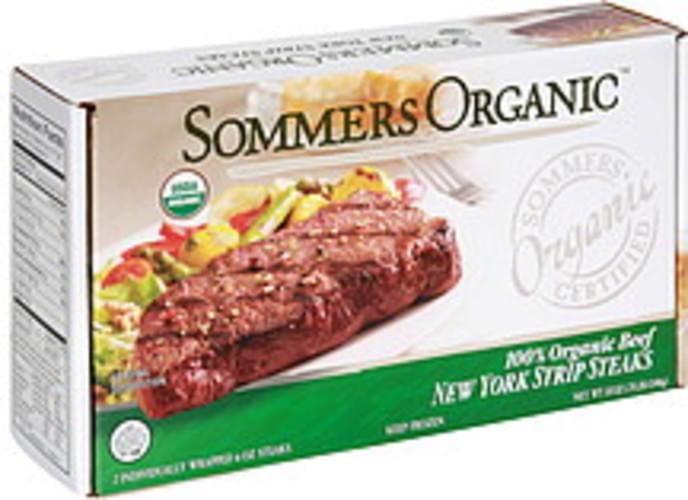 Sommers Organic 100% Organic Beef New York Strip Steaks - 2 ea