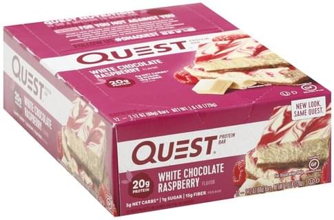 Quest White Chocolate Raspberry Flavor Protein Bar - 12 ea